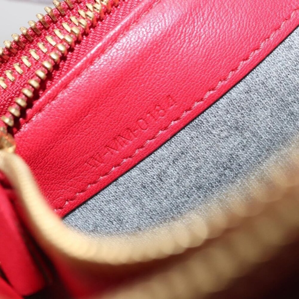 Authentic CELINE Trio Shoulder Bag Leather Red Gold - Picture 4 of 16